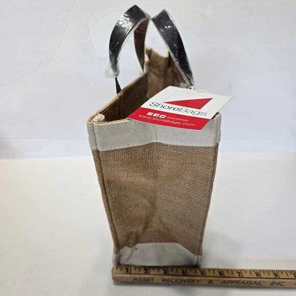 NWT ShoreBags Bodega Bees & Trees Mini Shopping Bag Jute - Picture 3 of 8